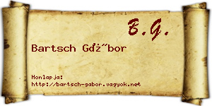 Bartsch Gábor névjegykártya